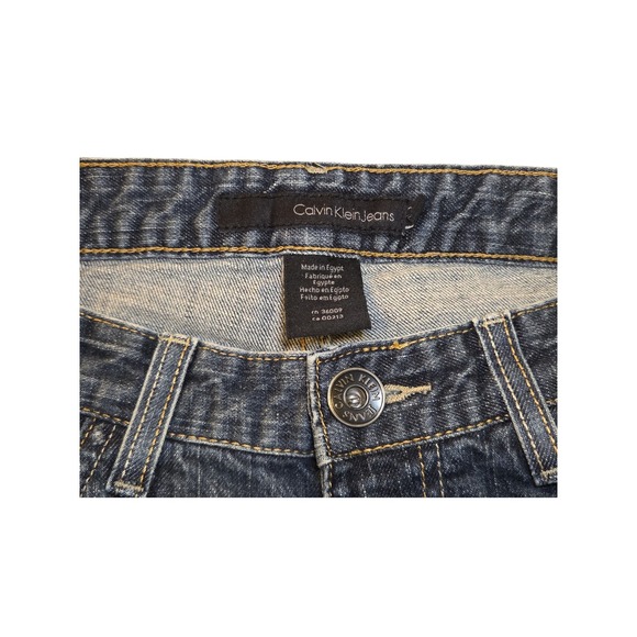 Calvin Klein Jeans Womens Size 8 Dark Wash Flare Leg Stretch Denim Blue Jeans - Picture 6 of 7